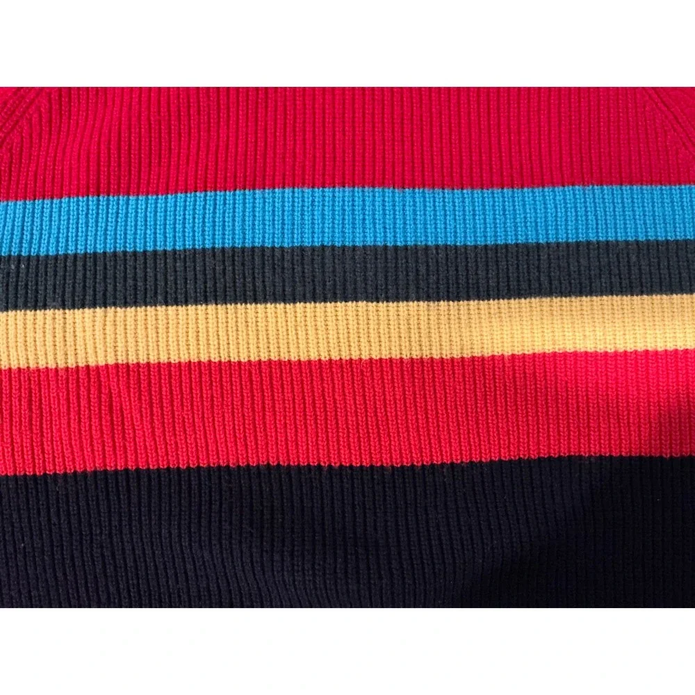 Vintage GAP Mens Crazy Stripe Crew Neck Sweater Sz L‎ Y2K 90's Retro Colorful